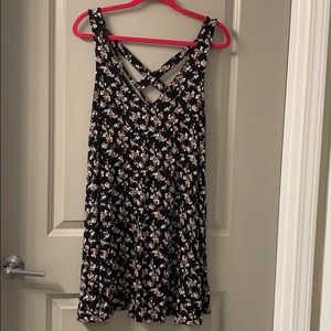 AEO black with flowers tank top dress